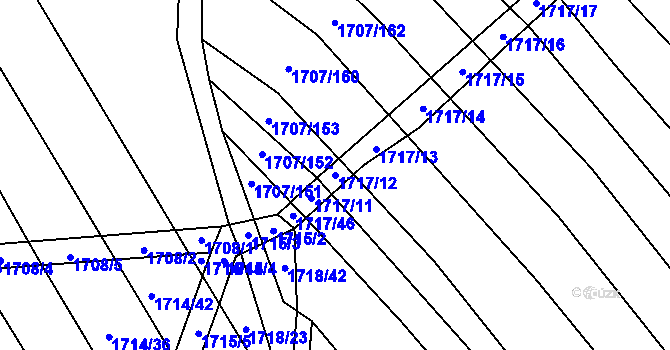 Parcela st. 1717/12 v KÚ Stavěšice, Katastrální mapa