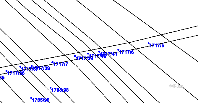 Parcela st. 1717/41 v KÚ Stavěšice, Katastrální mapa