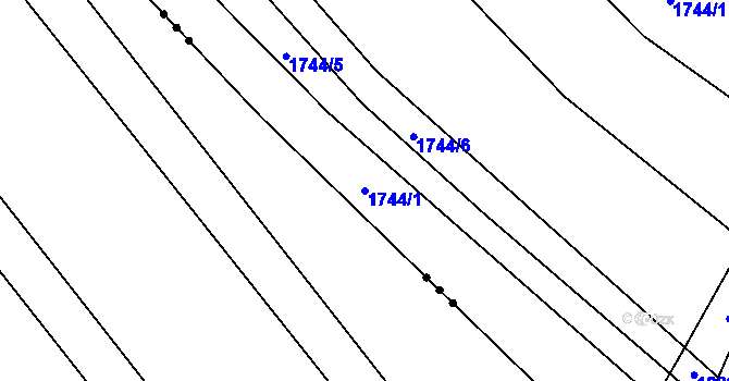 Parcela st. 1744/1 v KÚ Stavěšice, Katastrální mapa