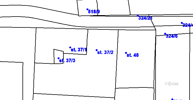 Parcela st. 37/2 v KÚ Stéblová, Katastrální mapa