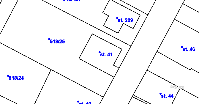 Parcela st. 41 v KÚ Stéblová, Katastrální mapa