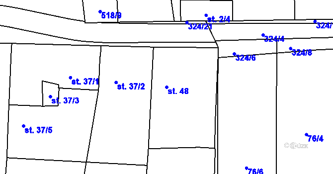 Parcela st. 48 v KÚ Stéblová, Katastrální mapa
