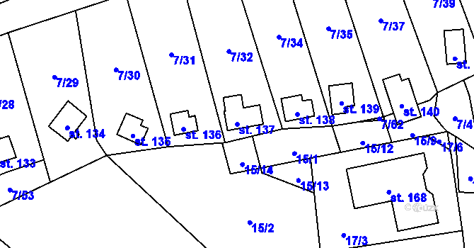 Parcela st. 137 v KÚ Stéblová, Katastrální mapa