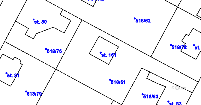 Parcela st. 161 v KÚ Stéblová, Katastrální mapa