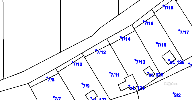 Parcela st. 7/12 v KÚ Stéblová, Katastrální mapa