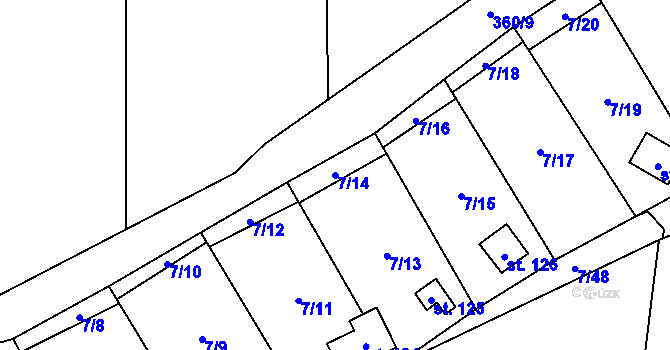 Parcela st. 7/14 v KÚ Stéblová, Katastrální mapa