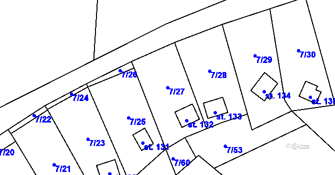 Parcela st. 7/27 v KÚ Stéblová, Katastrální mapa