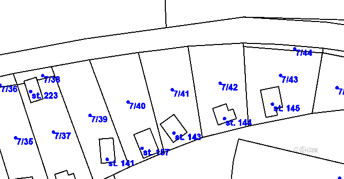 Parcela st. 7/41 v KÚ Stéblová, Katastrální mapa