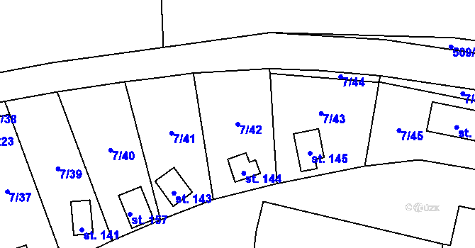 Parcela st. 7/42 v KÚ Stéblová, Katastrální mapa