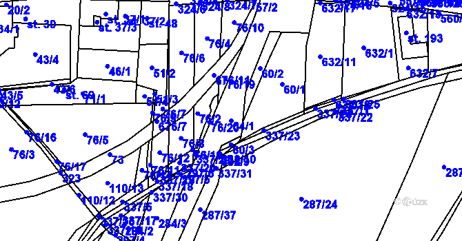 Parcela st. 64/1 v KÚ Stéblová, Katastrální mapa