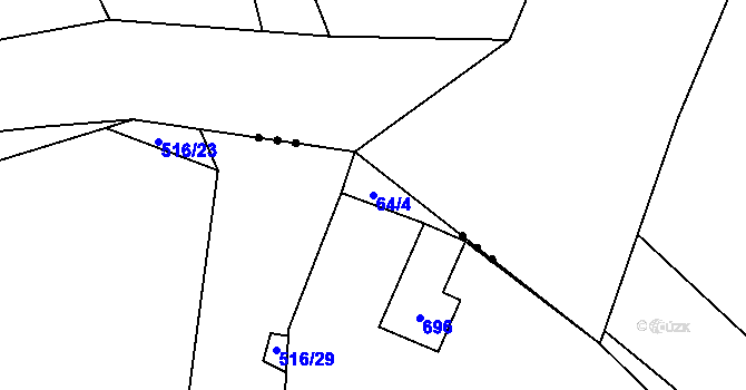 Parcela st. 64/4 v KÚ Stéblová, Katastrální mapa