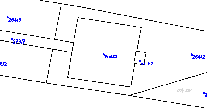 Parcela st. 254/3 v KÚ Stéblová, Katastrální mapa