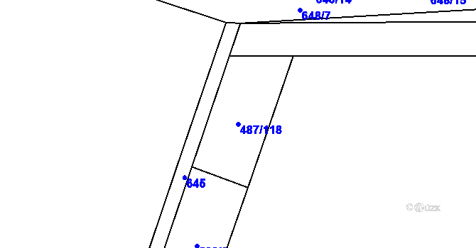 Parcela st. 487/118 v KÚ Stéblová, Katastrální mapa
