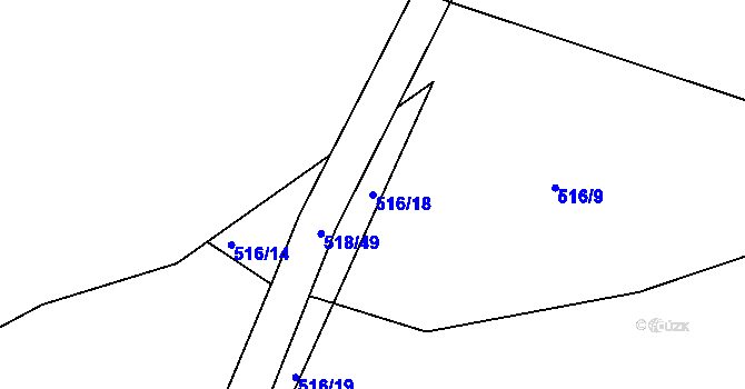 Parcela st. 516/18 v KÚ Stéblová, Katastrální mapa