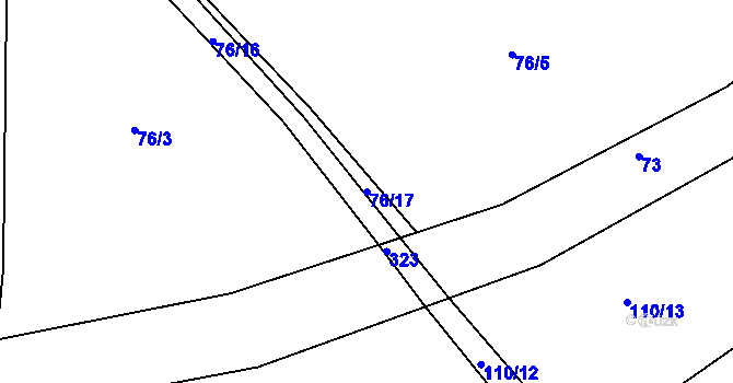 Parcela st. 76/17 v KÚ Stéblová, Katastrální mapa