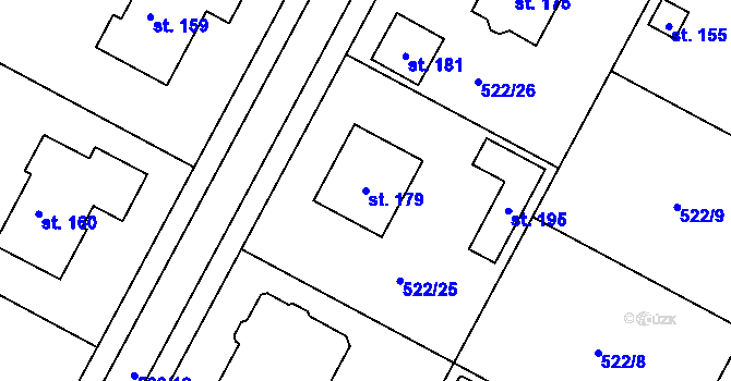 Parcela st. 179 v KÚ Stéblová, Katastrální mapa