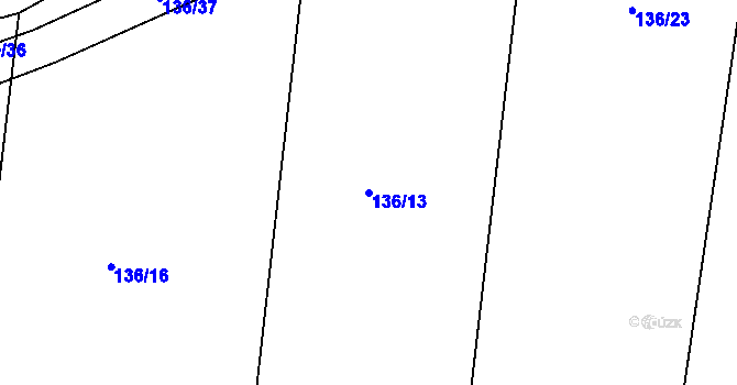 Parcela st. 136/13 v KÚ Stéblová, Katastrální mapa