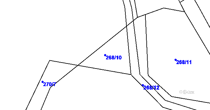 Parcela st. 268/10 v KÚ Stéblová, Katastrální mapa