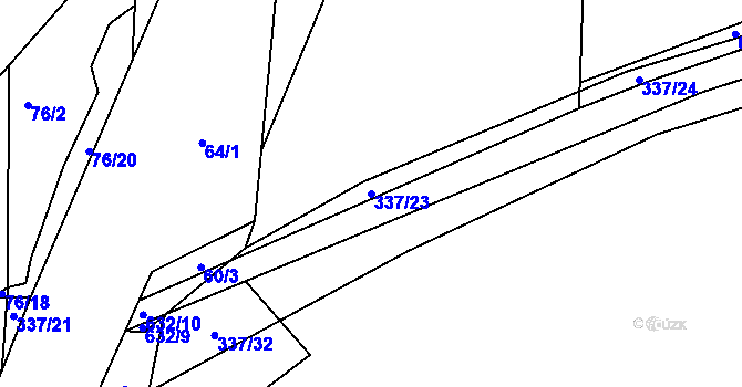 Parcela st. 337/23 v KÚ Stéblová, Katastrální mapa