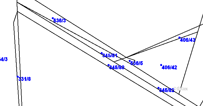 Parcela st. 345/81 v KÚ Stéblová, Katastrální mapa