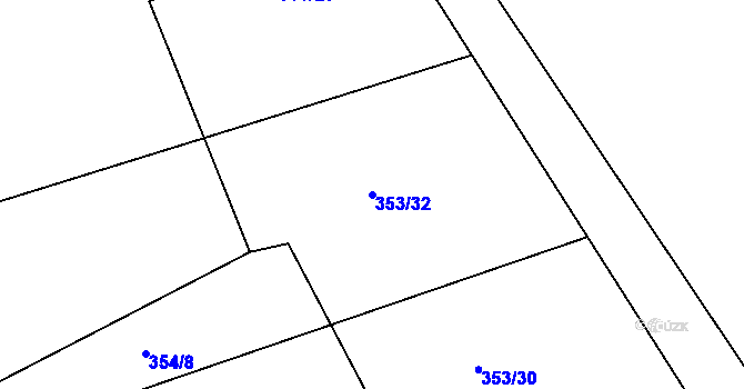 Parcela st. 353/32 v KÚ Stéblová, Katastrální mapa