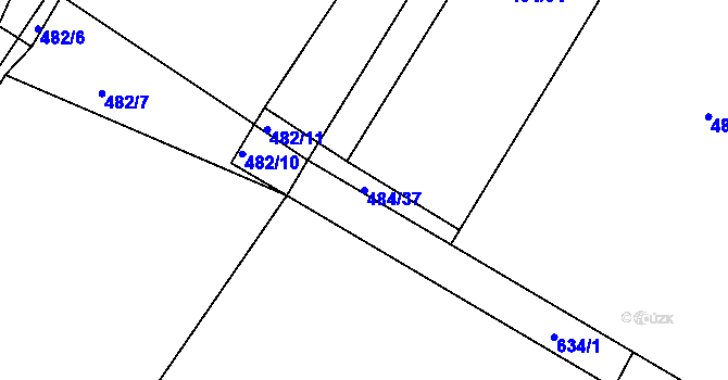 Parcela st. 484/37 v KÚ Stéblová, Katastrální mapa
