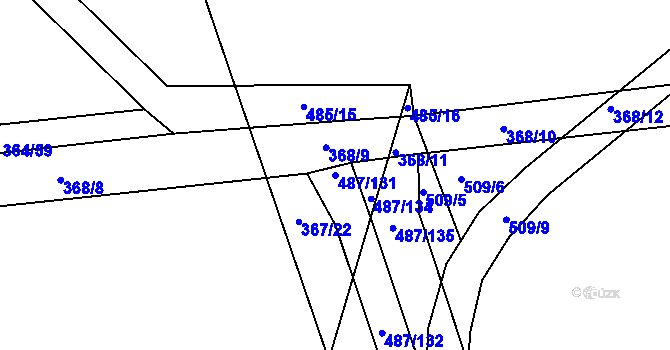 Parcela st. 487/131 v KÚ Stéblová, Katastrální mapa
