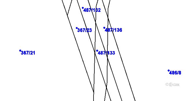 Parcela st. 487/133 v KÚ Stéblová, Katastrální mapa