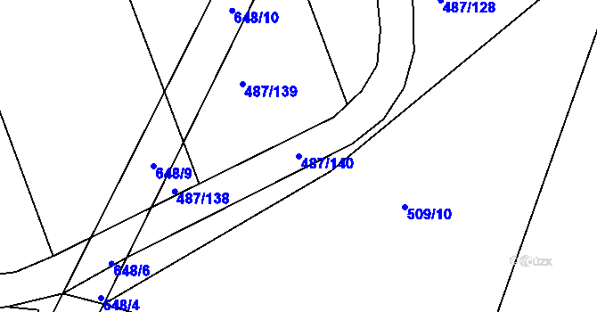 Parcela st. 487/140 v KÚ Stéblová, Katastrální mapa