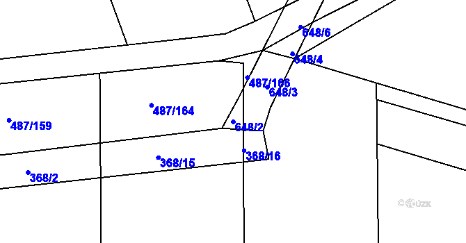 Parcela st. 648/2 v KÚ Stéblová, Katastrální mapa