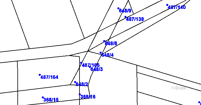 Parcela st. 648/4 v KÚ Stéblová, Katastrální mapa