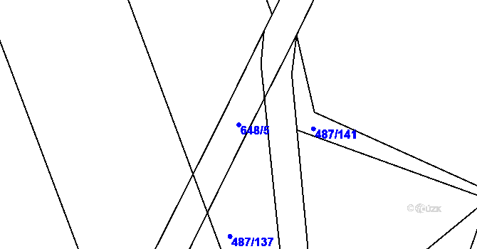 Parcela st. 648/5 v KÚ Stéblová, Katastrální mapa