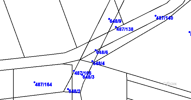 Parcela st. 648/6 v KÚ Stéblová, Katastrální mapa