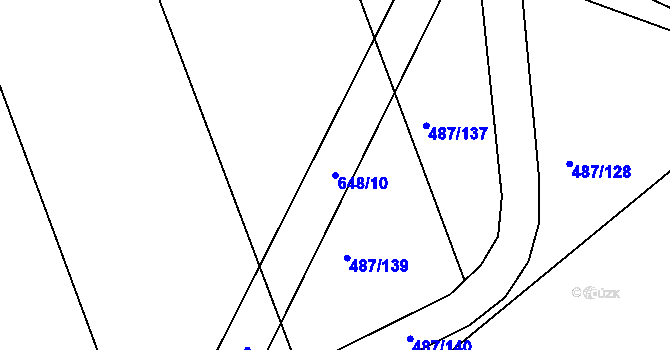 Parcela st. 648/10 v KÚ Stéblová, Katastrální mapa
