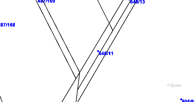 Parcela st. 648/11 v KÚ Stéblová, Katastrální mapa