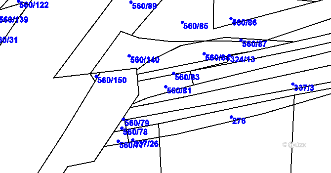 Parcela st. 560/81 v KÚ Stéblová, Katastrální mapa