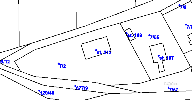Parcela st. 212 v KÚ Stéblová, Katastrální mapa