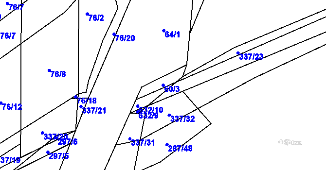 Parcela st. 60/3 v KÚ Stéblová, Katastrální mapa
