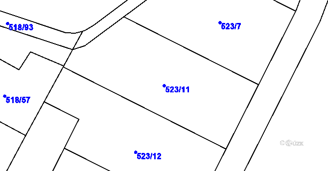 Parcela st. 523/11 v KÚ Stéblová, Katastrální mapa