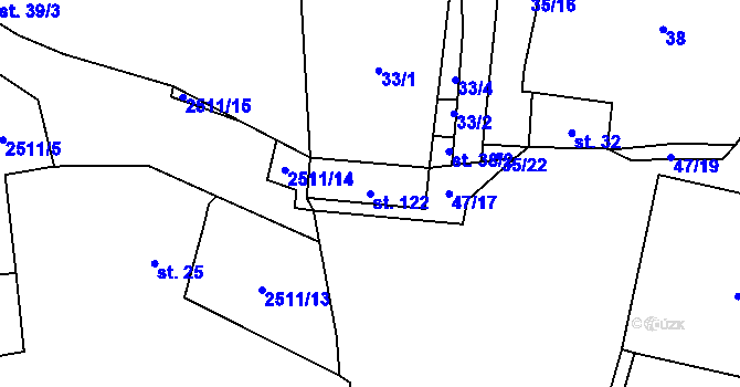 Parcela st. 122 v KÚ Stebno u Petrohradu, Katastrální mapa