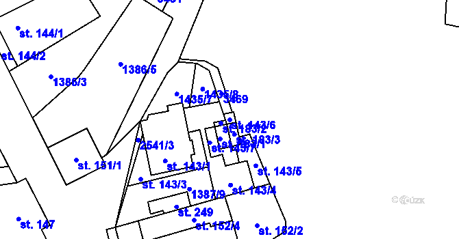 Parcela st. 143/6 v KÚ Stebno u Petrohradu, Katastrální mapa