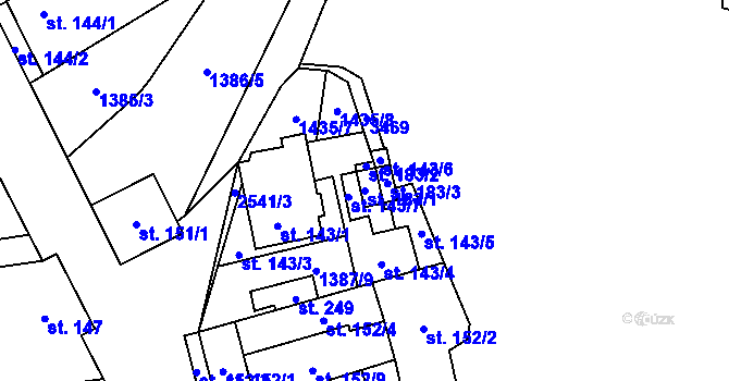 Parcela st. 183/1 v KÚ Stebno u Petrohradu, Katastrální mapa