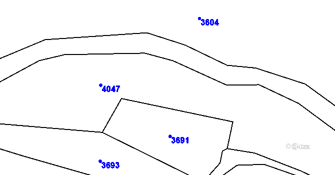 Parcela st. 2096 v KÚ Stebno u Petrohradu, Katastrální mapa