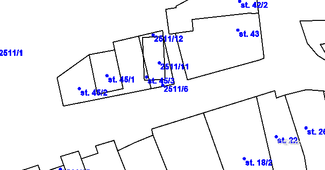 Parcela st. 2511/6 v KÚ Stebno u Petrohradu, Katastrální mapa