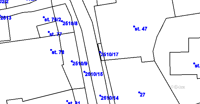 Parcela st. 2510/17 v KÚ Stebno u Petrohradu, Katastrální mapa