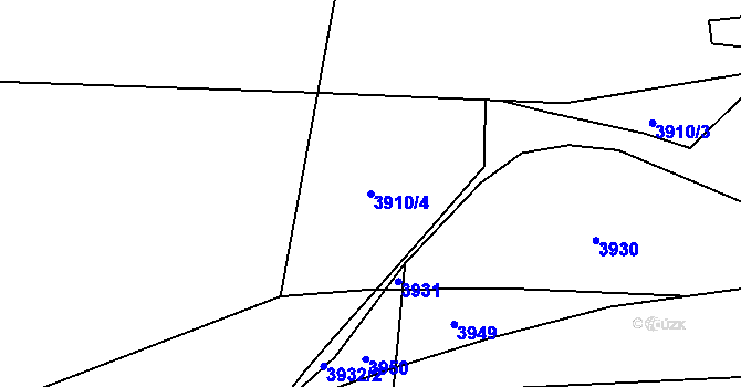 Parcela st. 3910/4 v KÚ Stebno u Petrohradu, Katastrální mapa