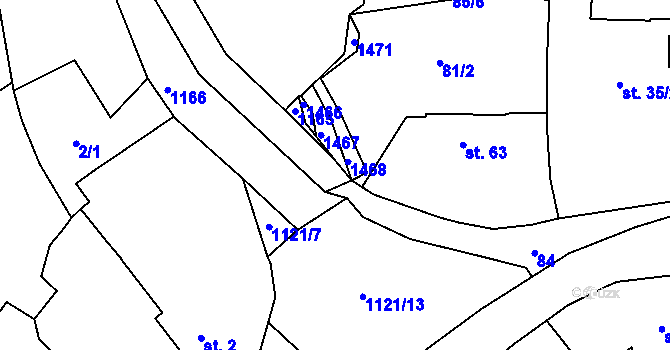 Parcela st. 37/7 v KÚ Podlešín u Stebna, Katastrální mapa