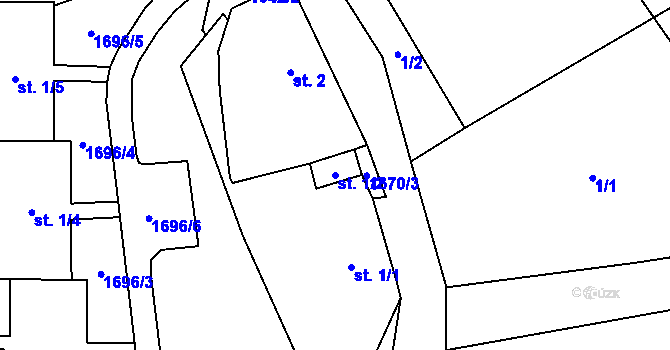 Parcela st. 1/2 v KÚ Stebno u Dubic, Katastrální mapa