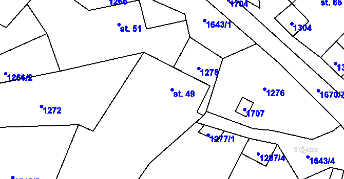 Parcela st. 49 v KÚ Stebno u Dubic, Katastrální mapa