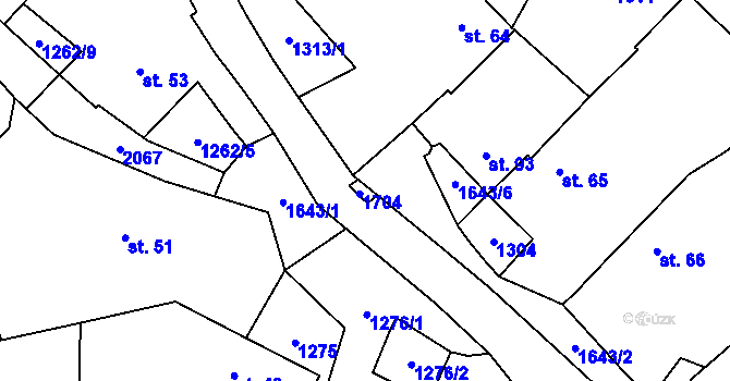 Parcela st. 71 v KÚ Stebno u Dubic, Katastrální mapa